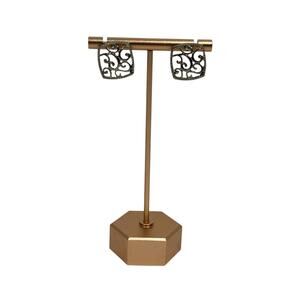 Small Silver Tone Unbranded Square Filigree Push Back Earrings Fashion Jewelry